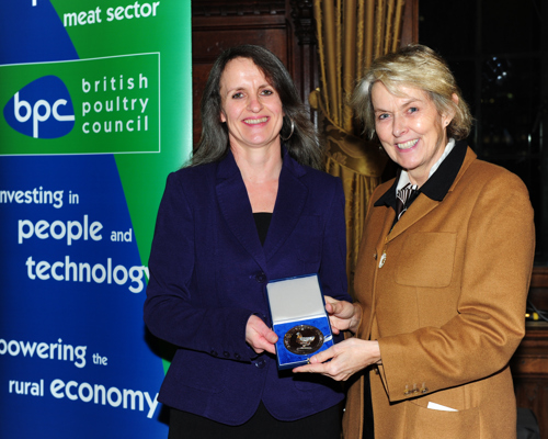 Tracey Jones receiving duck welfare award
