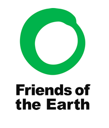 Friends of the Earth logo - a green circle above the name