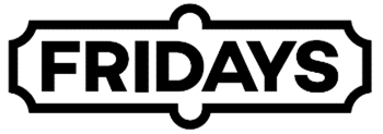 Fridays logo. Black and white