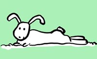 Illustration rabbit laying down