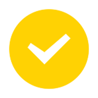Yellow solid circle with check mark